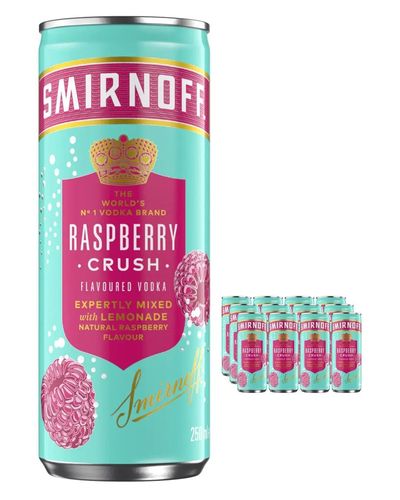 Smirnoff Raspberry Crush & Lemonade Premixed Drink Multipack, 12 x 250 ml - Thumbnail 2