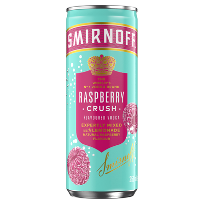 Smirnoff Raspberry Crush & Lemonade Premixed Drink Multipack, 12 x 250 ml