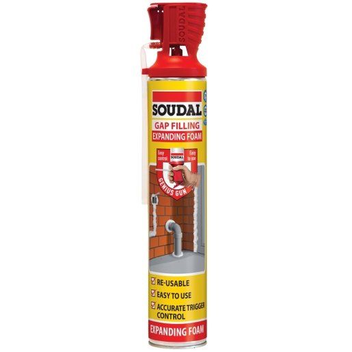 Soudal 750ml Genius Gun Gap Expanding Foam - Champagne - Image 1