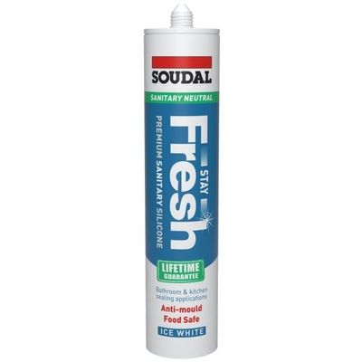 Soudal Stay Fresh Acetoxy Anti-Mould Silicone Ral1013 Oyster White 290Ml cartridge 1