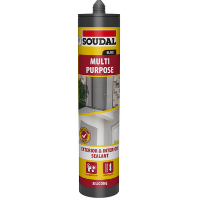 Soudal Multi Purpose Silicone Sealant - Black