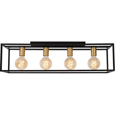 Lucide Ruben ceiling light, black, 90 cm, 4-bulb, metal, E27 - Thumbnail 2