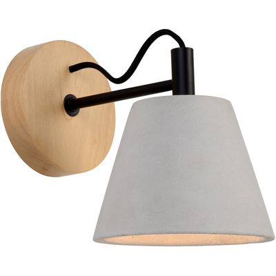 Lucide Possio - Wall light with concrete shade and wood - Thumbnail 2