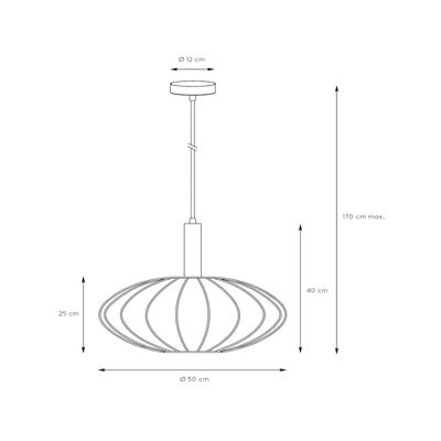Lucide Corina pendant light, cream, Ø 50 cm, E27
