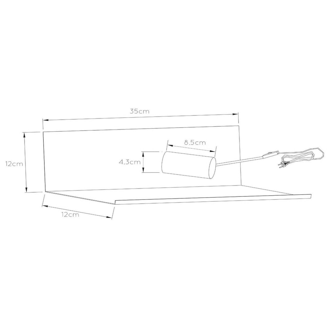 Lucide Practical Sebo wall light in black metal - Image 1