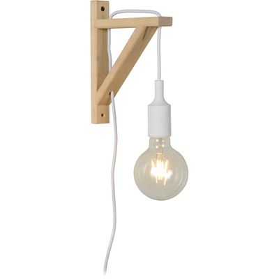 Lucide Fix wooden wall light, white socket - Thumbnail 2