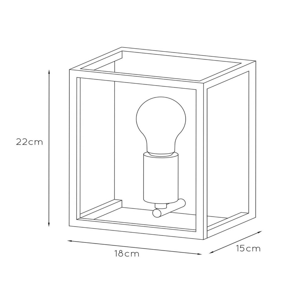Lucide Arthur wall light with metal frame, black - Image 1