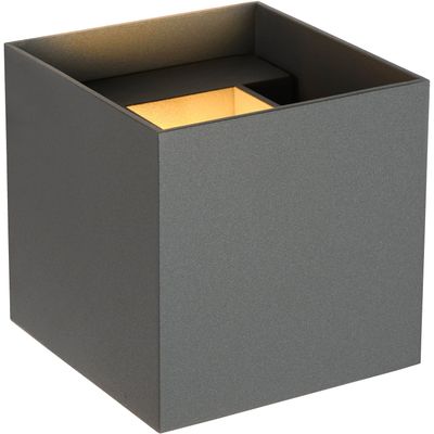 Lucide XIO wall light, grey, 10 x 10 cm, metal, up/down, G9 LED - Thumbnail 2