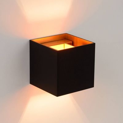 Lucide XIO wall light, black, 10 x 10 cm, metal, up/down G9 LED