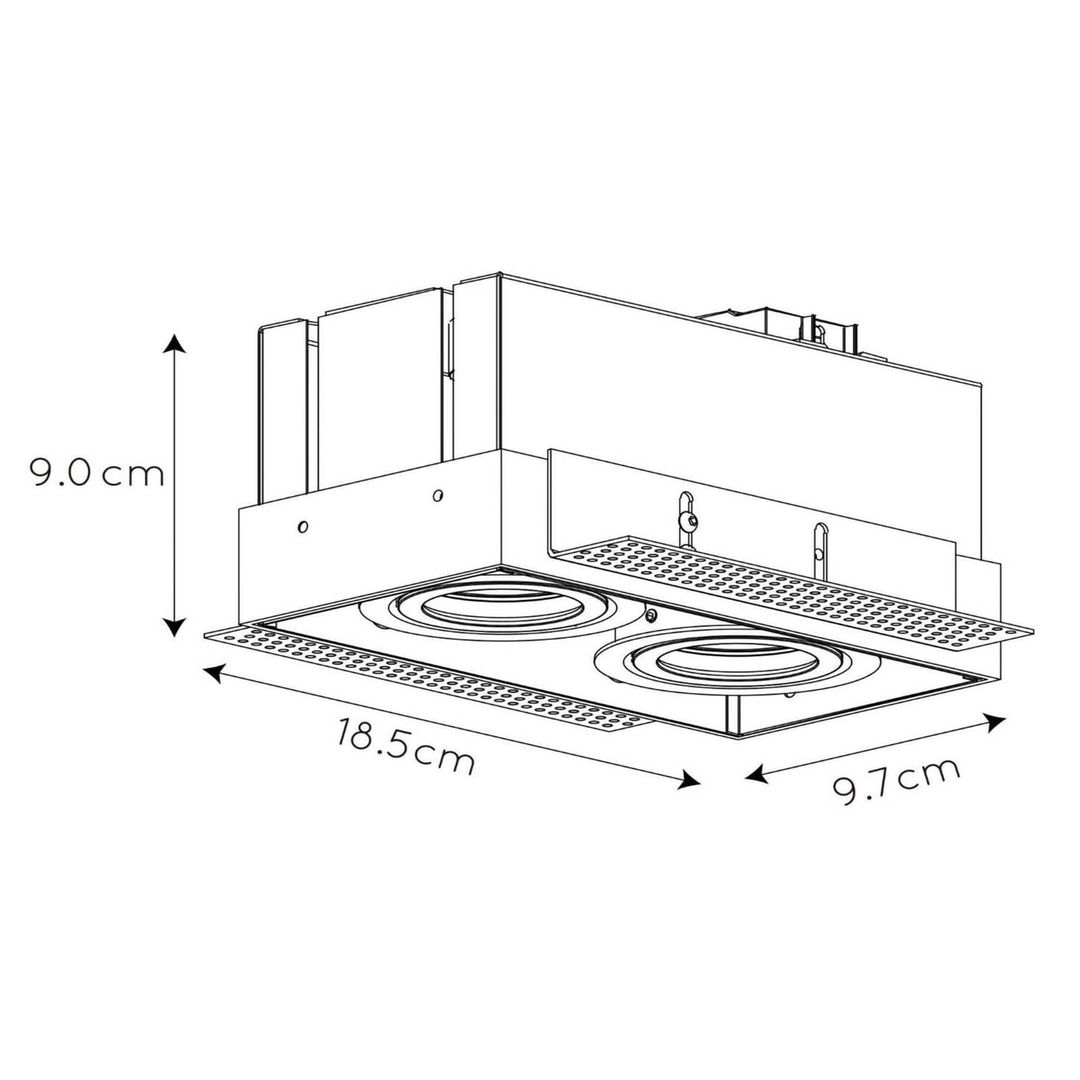 Lucide Trimless recessed spotlight, 2-bulb, black - Image 1