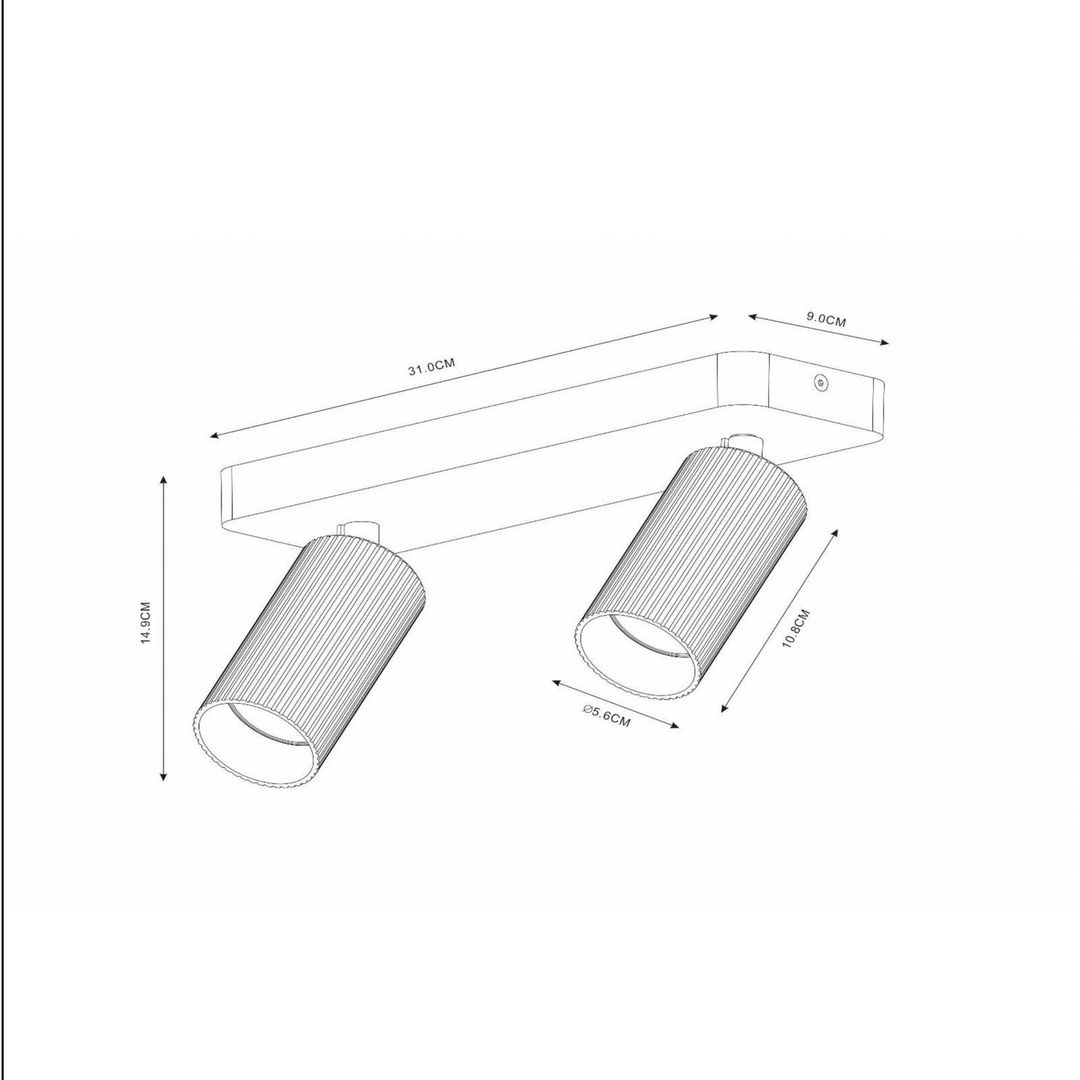Lucide Clubs downlight, 2-bulb, white - Image 1