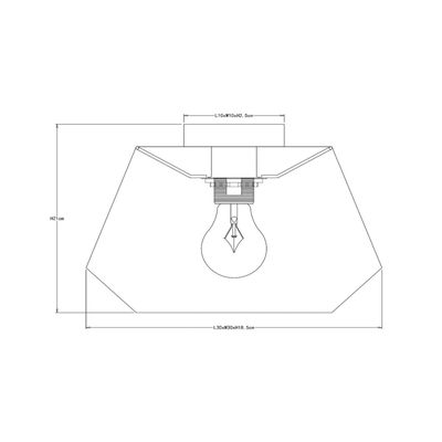 Lucide Jessica ceiling light, black, Ø 30 cm, cotton