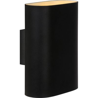 Lucide OVALIS wall lamp, black, height 20 cm, metal, up/down, E14 - Thumbnail 2