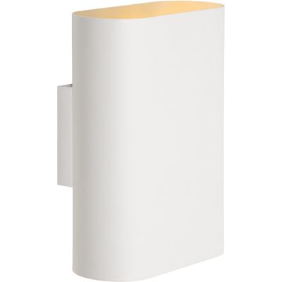 Lucide OVALIS wall lamp, white, height 20 cm, metal, up/down, E14 - Thumbnail 2
