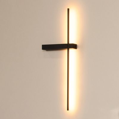 Lucide LED wall light Segin, height 60 cm, 6W, black, aluminium