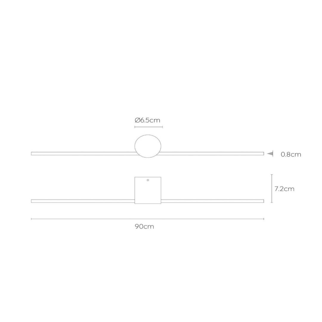 Lucide LED wall light Mizar, 90 cm, black, IP44 - Image 1