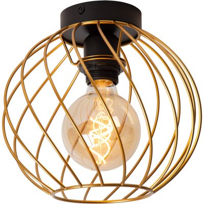 Lucide Danza ceiling light, cage lampshade, Ø 25 cm, gold - Thumbnail 2
