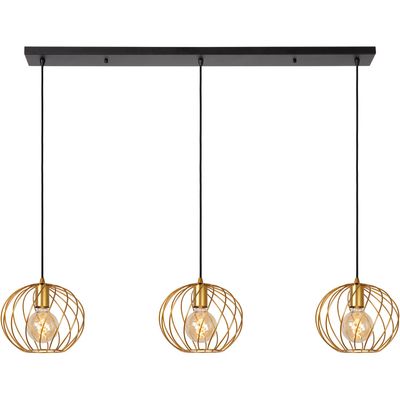 Lucide Danza pendant light, 3-bulb, oblong, gold - Thumbnail 2