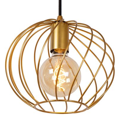 Lucide Danza pendant light, 3-bulb, round, gold