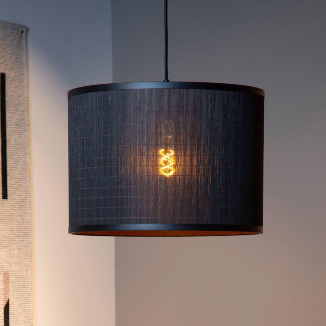Lucide Tagalog pendant light made of rattan black/natural - Image 1