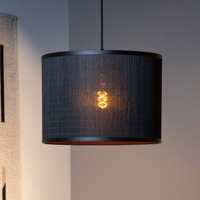 Lucide Tagalog pendant light made of rattan black/natural