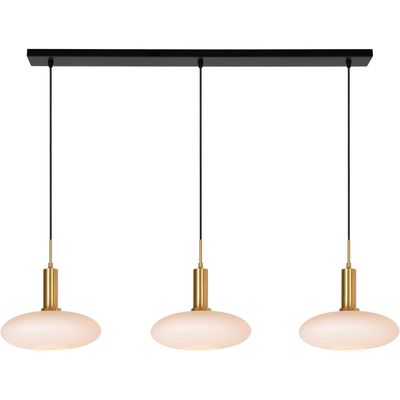 Lucide Singala glass pendant light, Ø 30 cm, 110 cm, opal, 3-bulb - Thumbnail 2