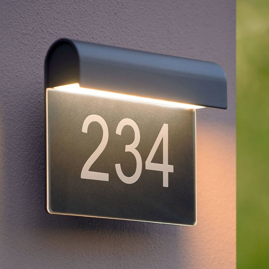 Lucide Thesi LED house number light, black - Image 1