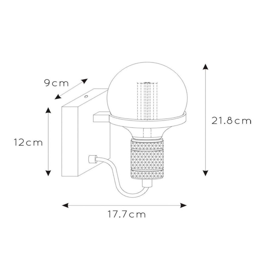Lucide Ottelien wall light, black/gold - Image 1