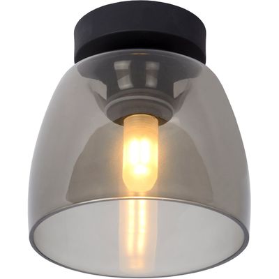 Lucide Tyler bathroom ceiling light, black/smoke grey - Thumbnail 2