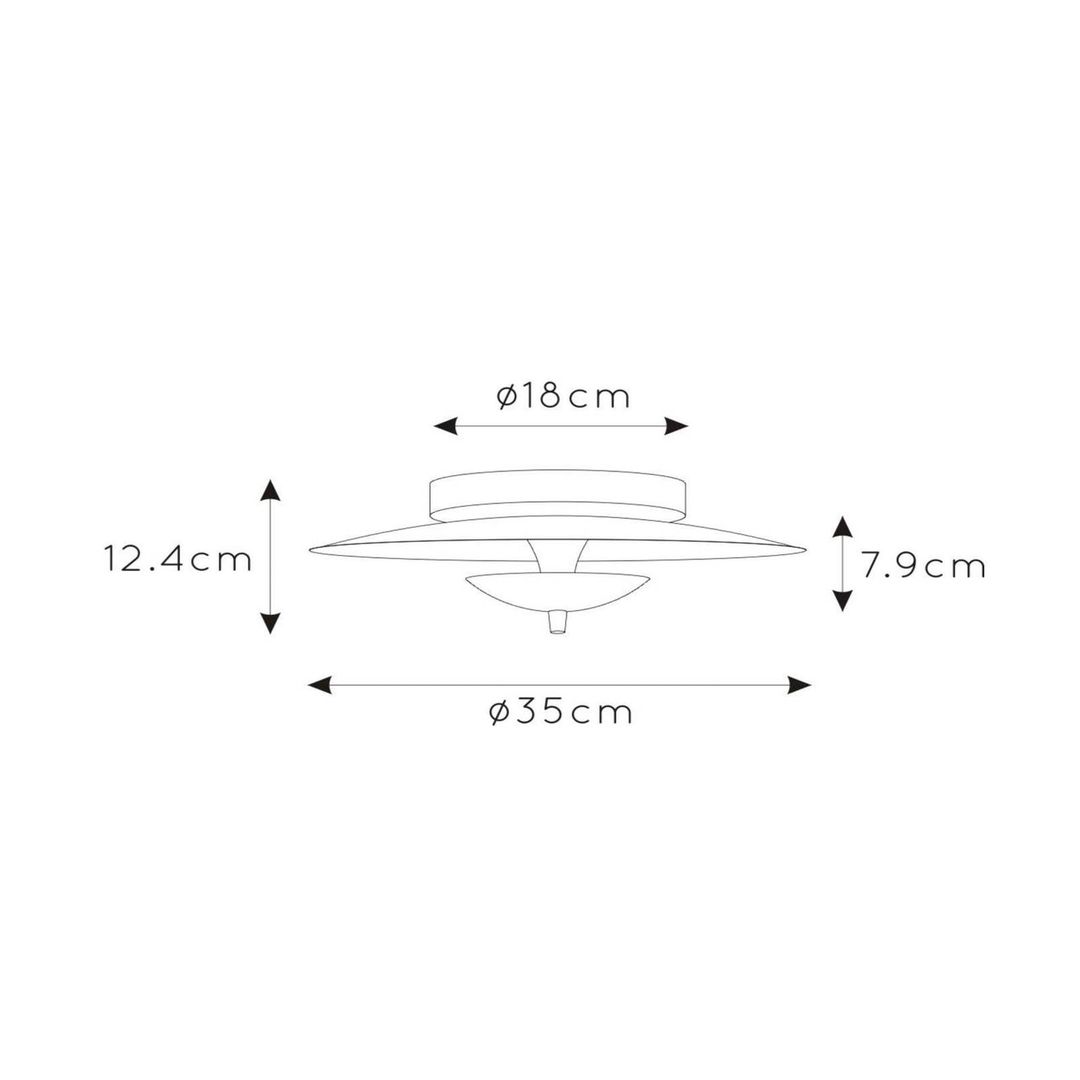 Lucide Vulcan LED ceiling light, black/gold, Ø 35 cm, dimmable - Image 1