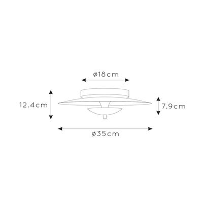 Lucide Vulcan LED ceiling light, black/gold, Ø 35 cm, dimmable