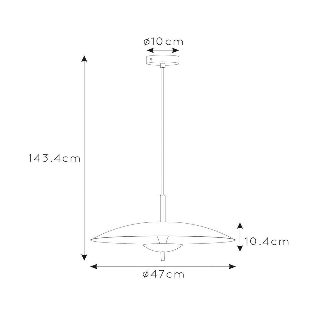 Lucide Vulcan LED pendant light, black/gold, Ø 47 cm, dimmable - Image 1