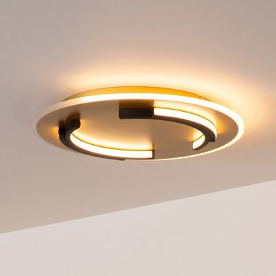 Lucide LED ceiling light Andreas, round, Ø 40 cm, gold matt