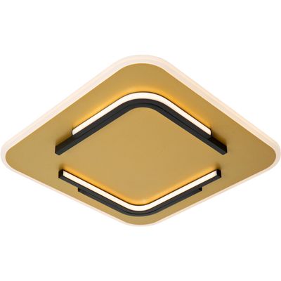 Lucide LED ceiling light Andreas, angular, 40 cm x 40 cm, gold matt - Thumbnail 2