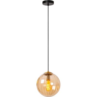 Lucide Monsaraz pendant light, Ø 25 cm, amber. Glass, 1-bulb - Thumbnail 2
