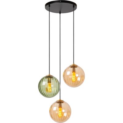 Lucide Monsaraz pendant light, Ø 35 cm, amber/green, glass, E27 - Thumbnail 2