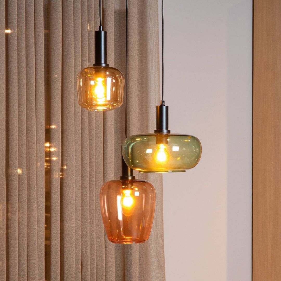 Lucide Ilona pendant light, glass, multicoloured, Ø 30 cm, 3-bulb - Image 1