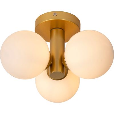 Lucide Trudy bathroom ceiling light 3-bulb matt gold/opal - Thumbnail 2