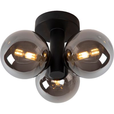 Lucide Trudy bathroom ceiling light, 3-bulb, black/smoke - Thumbnail 2