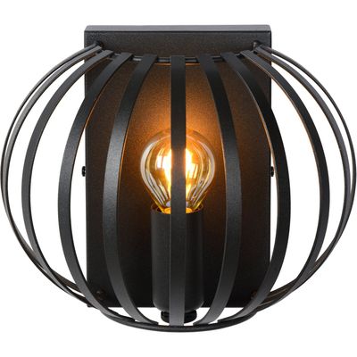 Lucide Manuela wall light, cage lampshade, black - Thumbnail 2