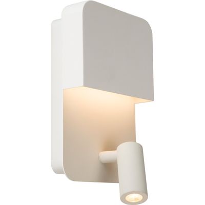 Lucide Boxer LED wall light with spot, white - Thumbnail 2