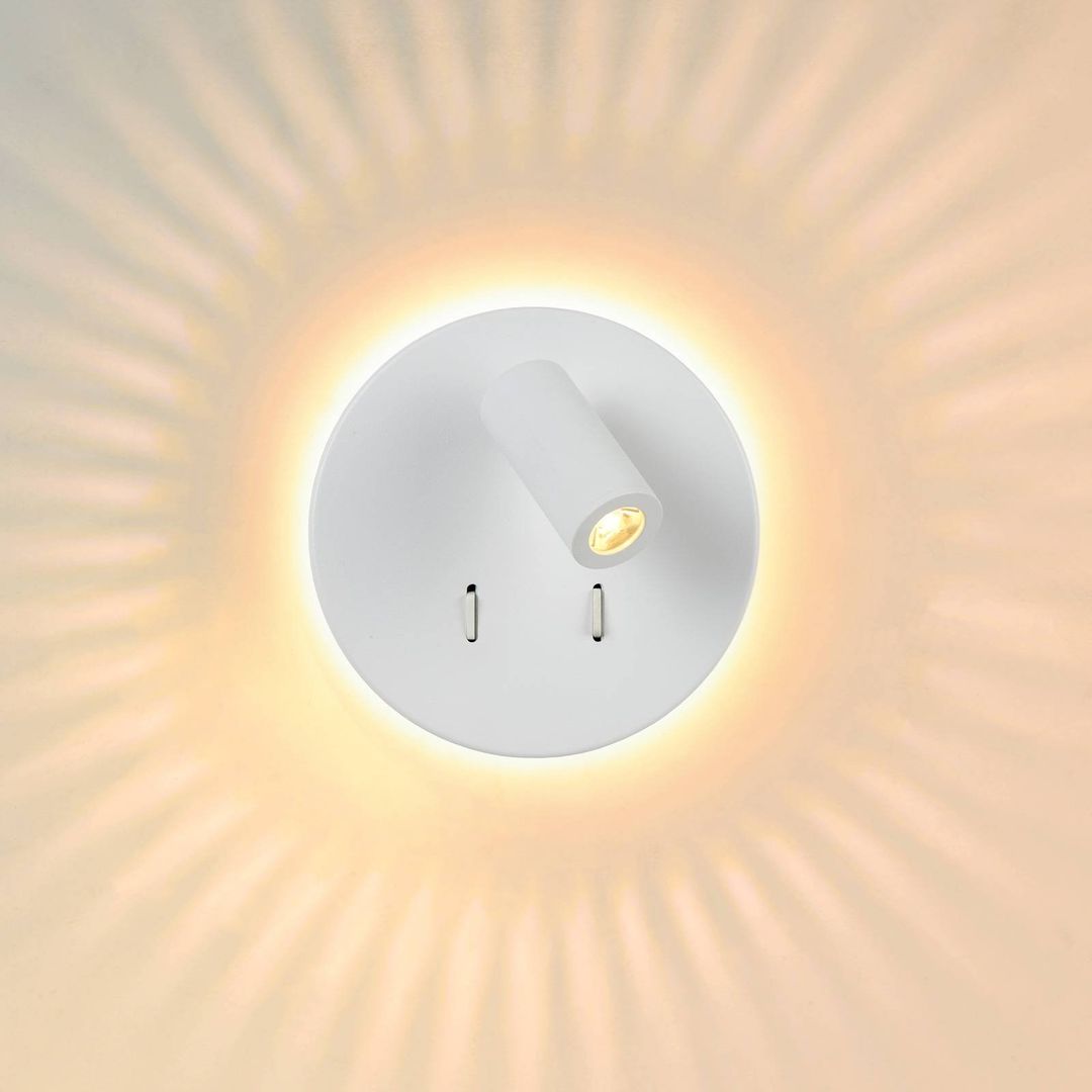 Lucide LED wall light Bentjer 2 light sources white - Image 1