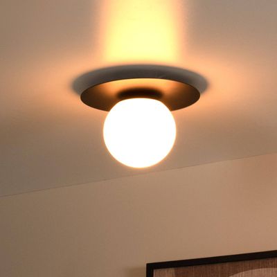 Lucide Tricia ceiling light, black, Ø 25 cm, glass, 1-bulb, E27