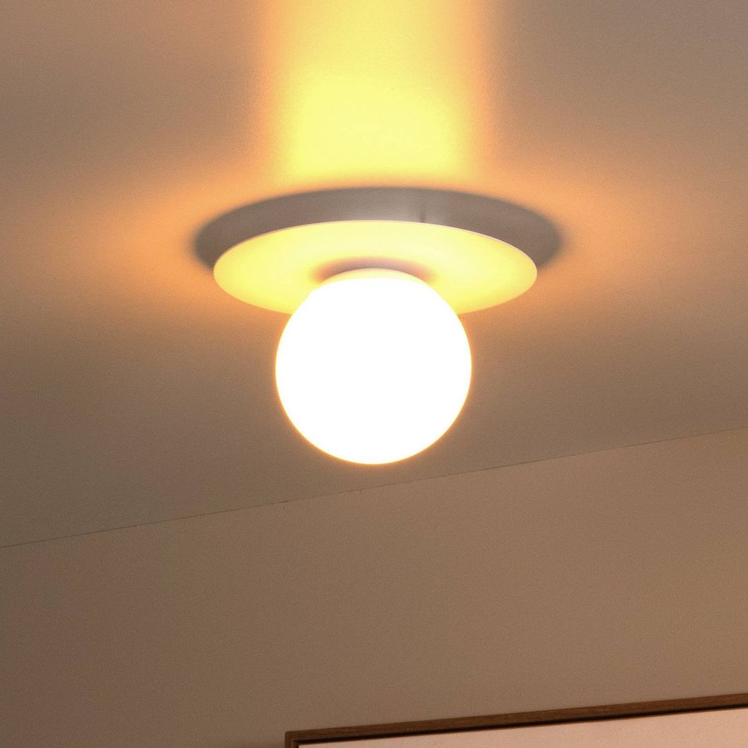 Lucide Tricia ceiling light, white, Ø 25 cm, glass, 1-bulb, E27 - Image 1