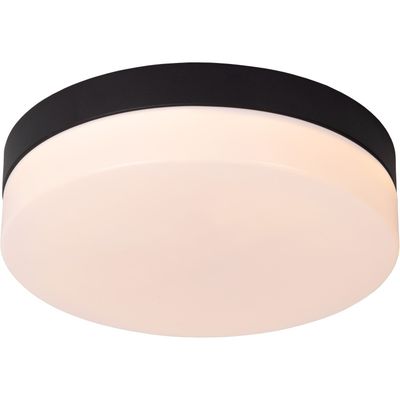 Lucide LED bathroom ceiling lamp Biskit, black, Ø 23 cm, plastic - Thumbnail 2