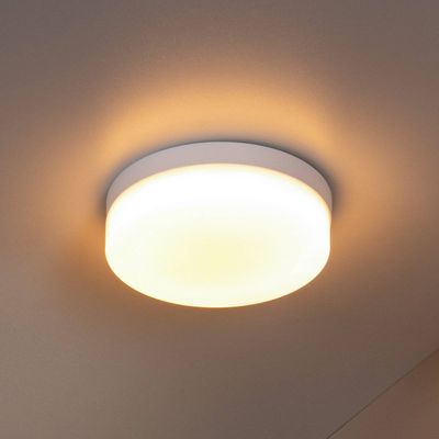 Lucide LED bathroom ceiling lamp Biskit, white, Ø 23 cm, plastic