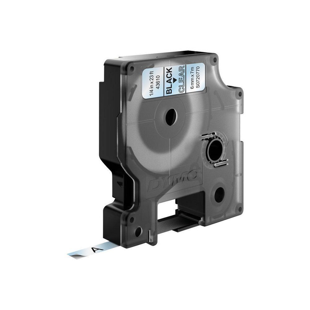 DYMO D1 Standard - Black on Transparent - 6mm - Image 1