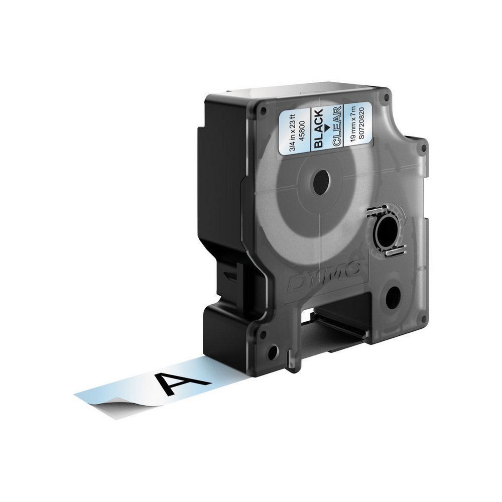 DYMO D1 Standard - Black on Transparent - 19mm - Image 1