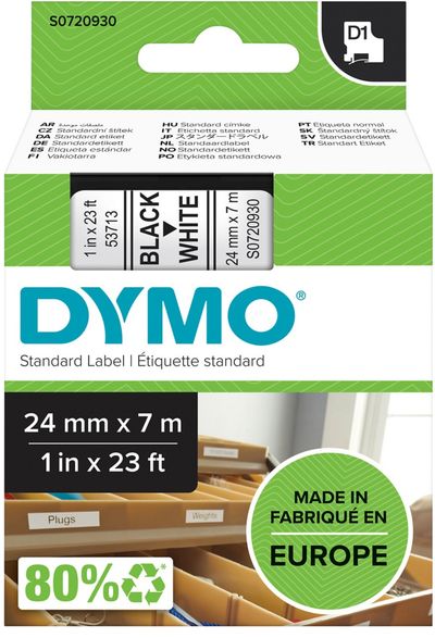 DYMO D1 Standard - Black on White - 24mm