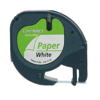 Dymo 91200/S0721510 DirectLabel-etikettes black on white 12mm x 4m for